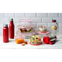 BERGNER Dóza na potraviny skleněná se zaklapovacím víkem 1,5l BG-25026-RD