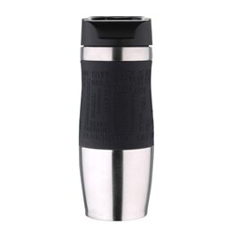 BERGNER Termohrnek s protiskluzovým úchopem 400 ml černá / nerez BG-5958-BK