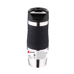 BERGNER Termohrnek s protiskluzovým úchopem 400 ml černá / nerez BG-5958-BK