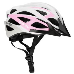 Spokey FEMME Cyklistická přilba pro dospělé a juniory IN-MOLD, 55-58 cm, bílo-rů