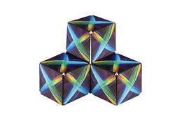 Hlavolam kostka magnetická duhová plast mix druhů v krabičce 6x6x6cm