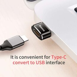 Mini OTG adaptér Baseus Ingenuity USB-A 3.1 na USB-C (M/F) černý