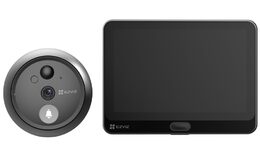 Chytré dveřní kukátko Ezviz HP4 s kamerou,  WiFi, 2K, 4,3" monitor, napájení ze sítě a baterie, černé