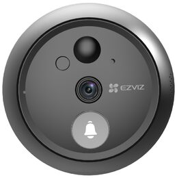 Chytré dveřní kukátko Ezviz HP4 s kamerou,  WiFi, 2K, 4,3" monitor, napájení ze sítě a baterie, černé