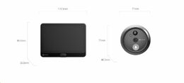 Chytré dveřní kukátko Ezviz HP4 s kamerou,  WiFi, 2K, 4,3" monitor, napájení ze sítě a baterie, černé