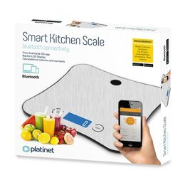 Platinet kuchyňská váha z nerezové oceli s výpočtem živin a aplikací Bluetooth