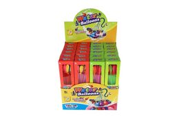 Vodní bomby sada 37ks s nástavcem na kohoutek 2 barvy v krabičce 6x25x3cm 24ks v boxu