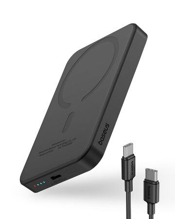 Power banka Baseus Mini s bezdrátovým nabíjením 5000 mAh 20W USB-C černá