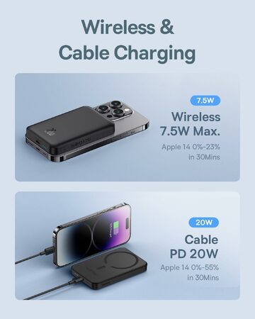 Power banka Baseus Mini s bezdrátovým nabíjením 5000 mAh 20W USB-C černá