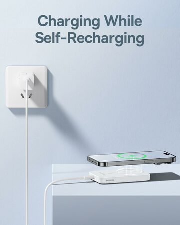 Power banka Baseus Mini s bezdrátovým nabíjením 5000 mAh 20W USB-C bílá