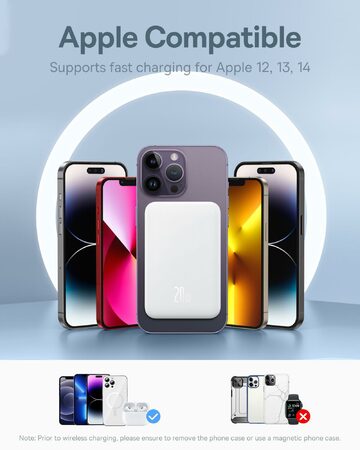 Power banka Baseus Mini s bezdrátovým nabíjením 5000 mAh 20W USB-C bílá