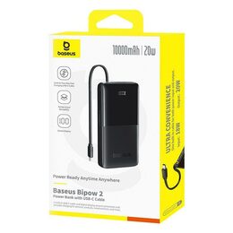 Powerbanka Baseus Bipow 2 10000mAh 20W s kabelem USB-C černá