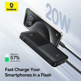 Powerbanka Baseus Bipow 2 10000mAh 20W s kabelem USB-C černá
