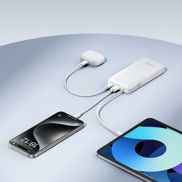 Powerbanka Baseus Bipow 2 10000mAh 20W s kabelem USB-C bílá