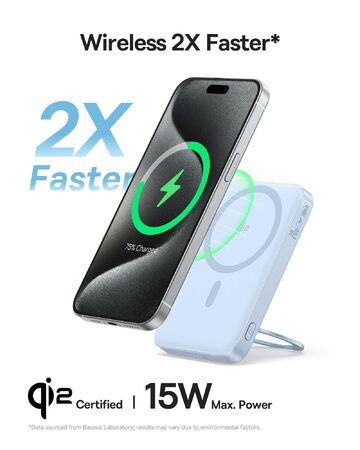 Bezdrátová powerbanka Baseus PicoGo Qi2 5000mAh, 20W modrá