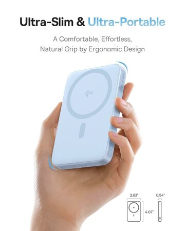 Bezdrátová powerbanka Baseus PicoGo Qi2 5000mAh, 20W modrá