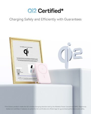 Bezdrátová powerbanka Baseus PicoGo Qi2 5000mAh, 20W růžová