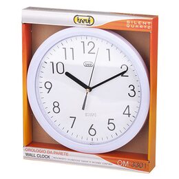 Hodiny Trevi, OM 3301/White, nástěnné, průměr 25 cm, silent quartz, 1xAA baterie