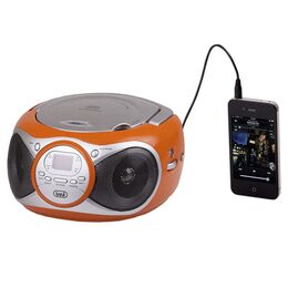 Přehrávač Trevi, CD 512/ORG, přenosný, CD, CDR/RW, FM, LED displej, 230 V/6xC,
barva oranžová