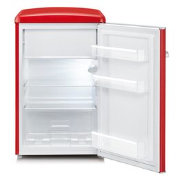 Chladnička Severin, RKS 8830 RED RETRO, 106 l, LED osvětlení, oboustranné dveře,