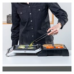 Gril Black+Decker, BXGR2200E, elektrický, kontaktní, rozkládací plochy 180°,
po