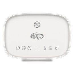 Topný ventilátor ARGO, 191070210 BOBO, keramické topné těleso, časovač, LED
displej, nastavitelný jas, termostat, ovladač, 2 režimy, dvojit