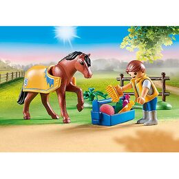 Německý jezdecký poník Playmobl, Jezdecký dvůr, 25 dílků |70523