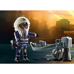 Policista s tryskovým batohem Playmobil, Policie, 30 dílků | 70782