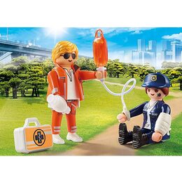 Doktor a policistka Playmobil, Záchranáři, 11 dílků, 70823