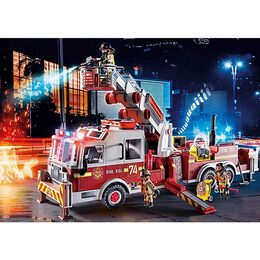 Hasičské auto Playmobil, Hasiči, auto se světly; 113 dílků, 70935