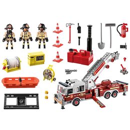 Hasičské auto Playmobil, Hasiči, auto se světly; 113 dílků, 70935