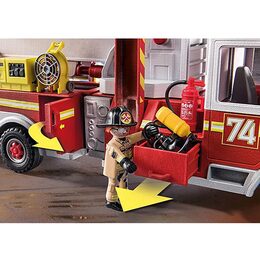 Hasičské auto Playmobil, Hasiči, auto se světly; 113 dílků, 70935