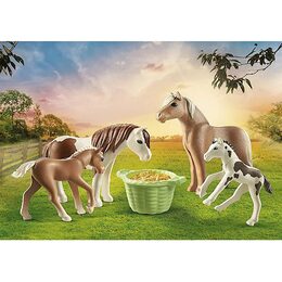 Poníci a hříbata Playmobil, Jezdecký dvůr, 6 dílků | 71000