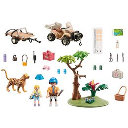 Čtyřkolka na záchranu Playmobil, Wiltopia, veterináři, čtyřkolka, jaguár, 58
dílků, 71011