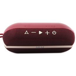 Reproduktor AKAI, ABTSW-30 RED, přenosný, voděodolný, Bluetooth, hands free, 20