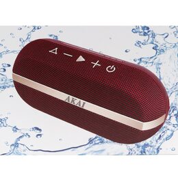 Reproduktor AKAI, ABTSW-30 RED, přenosný, voděodolný, Bluetooth, hands free, 20