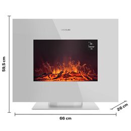Krb Cecotec, 5832, ReadyWarm 2700 Design Flames White, elektrický, 26", 2
programy, 2 LED světla, dálkový ovladač, 1000/2000 W