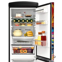 Kombinovaná lednice Vestfrost, VR-FB373-2EOBMAB, Bowie black, retro ART design,
331 L, 41 dB, 250 kWh, R600a