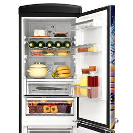 Kombinovaná lednice Vestfrost, VR-FB373-2EOBMAA, Anthony black, retro ART
design, 331 L, 41 dB, 250 kWh, R600a