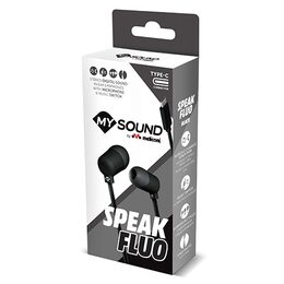 Sluchátka Meliconi, 497411, SPEAK FLUO USB-C BLACK, do uší, mikrofon,
Hands-free, 32 Ohm, USB-C