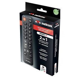 Dálkové ovládání Meliconi, 807026, SPEEDY 2+, univerzální, 2v1, pro 1 TV a 1
extrení dekodér, režim Combo