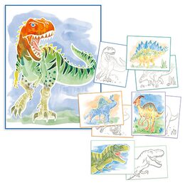 Omalovánka Dino World, S vodovkami a štětcem