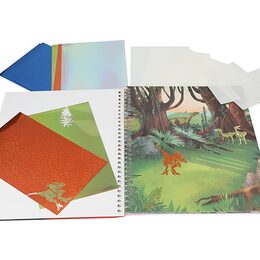Kreativní sešit Dino World, Blok a lesklé lepicí fólie