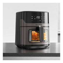 Fritéza Black+Decker, BXAF6500E, horkovzdušná, kapacita 6.5 l, digitální
dotykový displej, 8 přednastavených programů, časovač, akustická s
