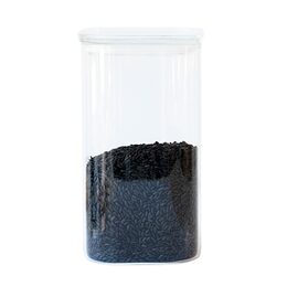 Dóza Pebbly, PKV-045, skleněná, čtverec, na jídlo, skleněné víko, 1,4 l, 11 x 19
x 11 cm