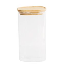 Sada dóz Pebbly, PKV-035, sada 3 ks, skleněná, čtverec, na jídlo, 0,8 ml, 1,4 a
2,2 l, bambusové víko