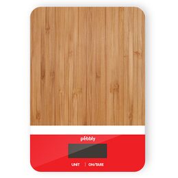 Kuchyňská váha Pebbly, PEB-BRR, bambus, elektronická, digitální displej, 2 x
CR2032