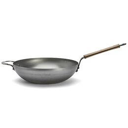 WOK pánev de Buyer, 5717.32 WOK, MINERAL B BOIS, 32 cm, dřevěná rukojeť a ouško,
zaoblená