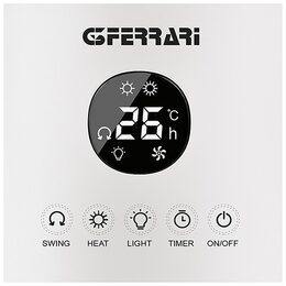 Topný ventilátor G3Ferrari, G6003201, keramické topné prvky, časovač,
ventilátor, horizontální oscilace, 1000/2000 W