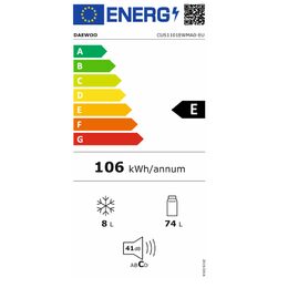 Lednice Daewoo, CUS1101EWMA0-EU, 84 cm, 82 l, mrazák nahoře, LED osvětlení,